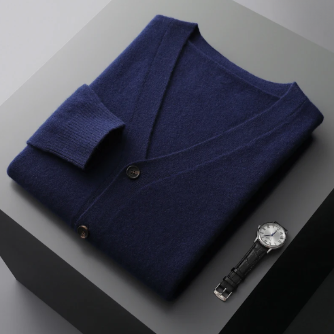 Weiche Cashmere Strickjacke V-Ausschnitt Leicht Modern