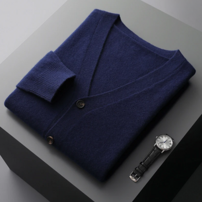 Weiche Cashmere Strickjacke V-Ausschnitt Leicht Modern