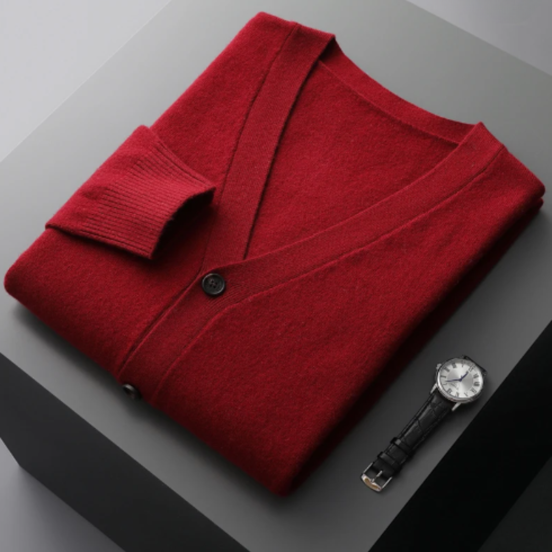 Weiche Cashmere Strickjacke V-Ausschnitt Leicht Modern