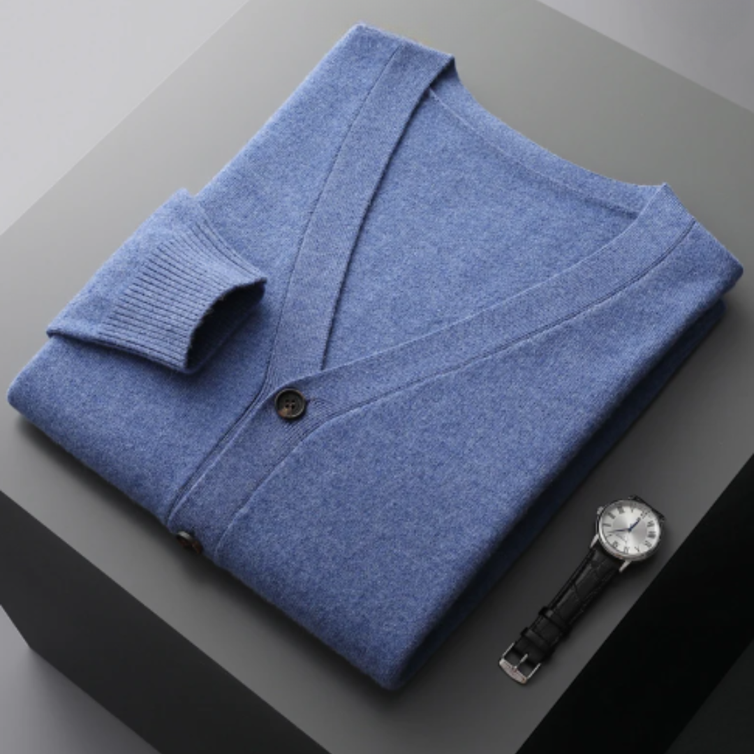 Weiche Cashmere Strickjacke V-Ausschnitt Leicht Modern