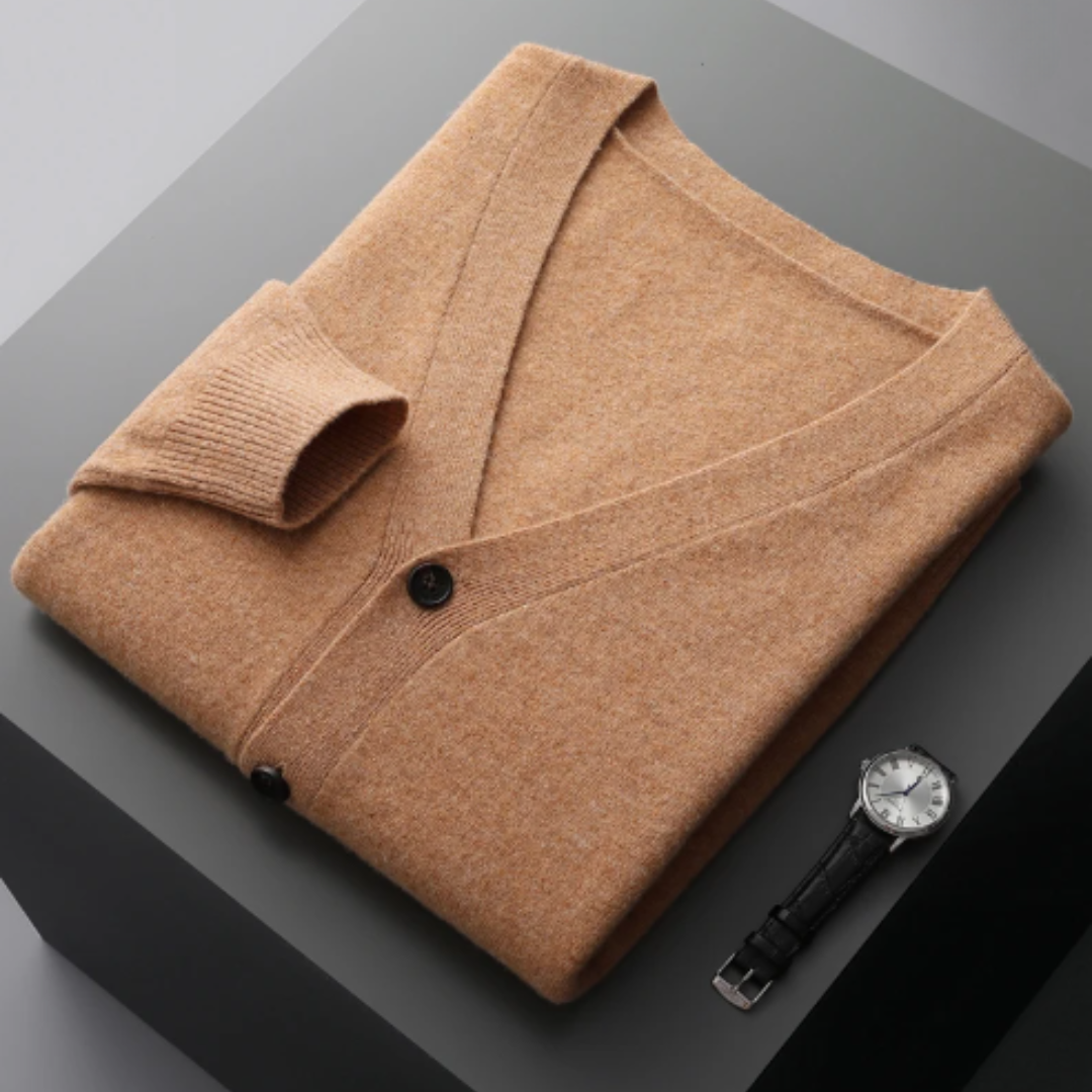 Weiche Cashmere Strickjacke V-Ausschnitt Leicht Modern