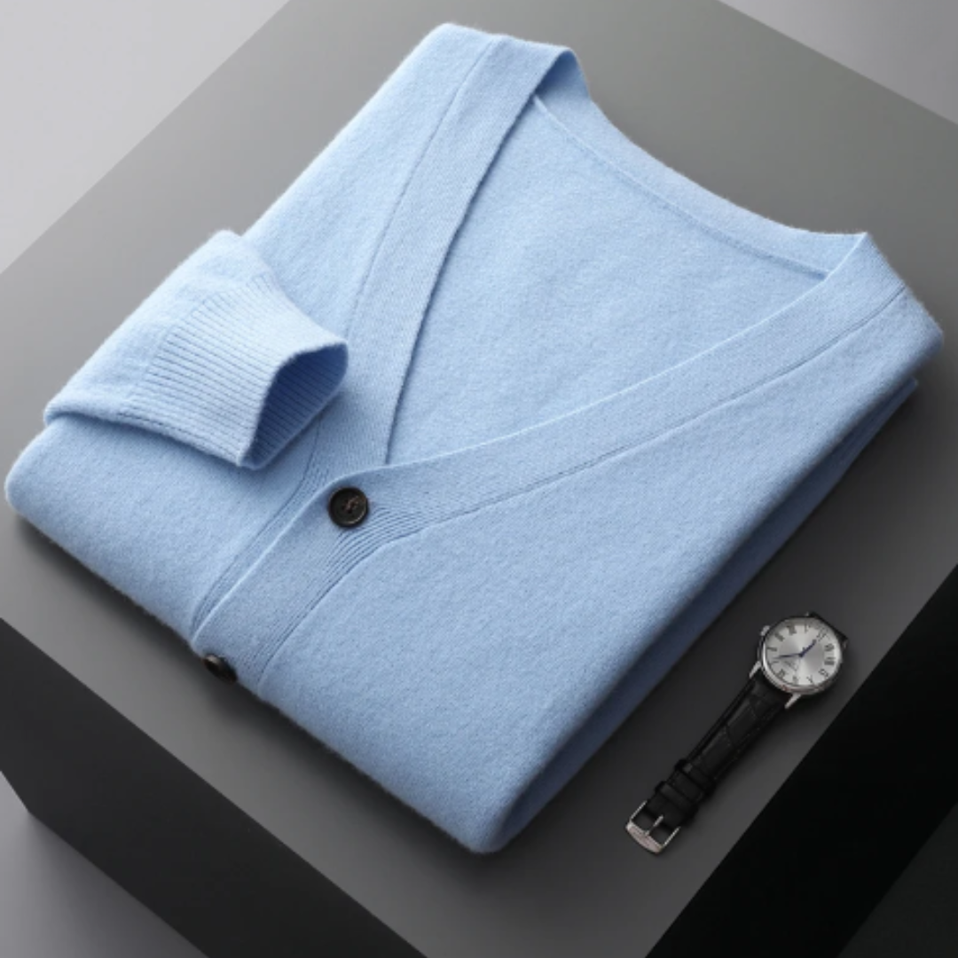 Weiche Cashmere Strickjacke V-Ausschnitt Leicht Modern