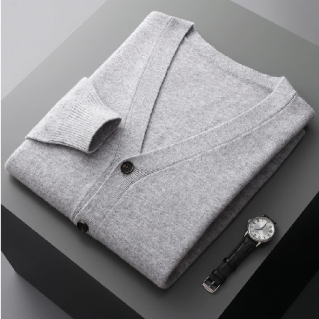 Weiche Cashmere Strickjacke V-Ausschnitt Leicht Modern