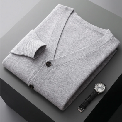 Weiche Cashmere Strickjacke V-Ausschnitt Leicht Modern