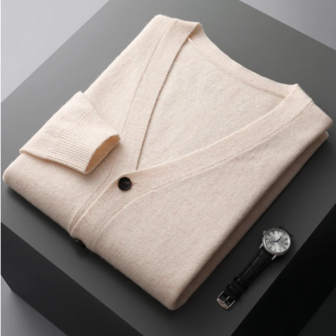 Weiche Cashmere Strickjacke V-Ausschnitt Leicht Modern