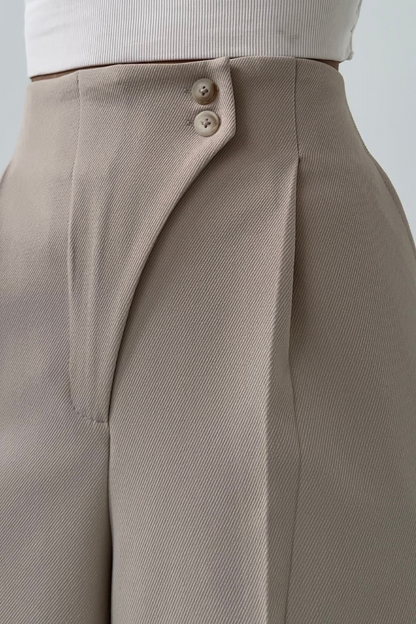 Damenhose High Waist Weite Bein Elegant