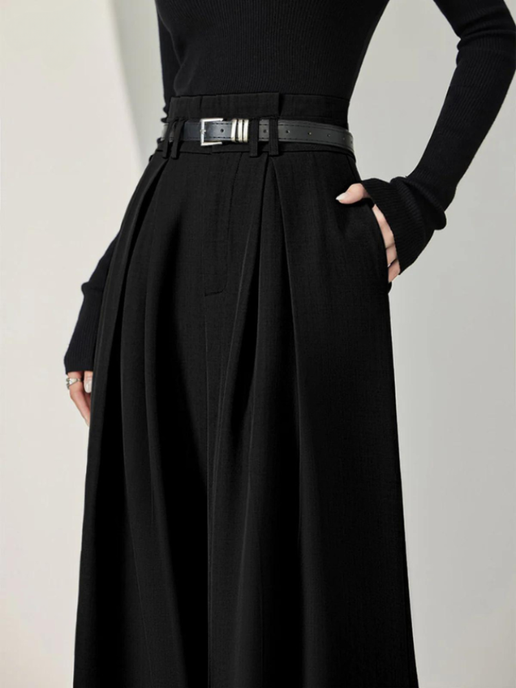 Damenhose Weitbein Hochgeschnitten Elegant