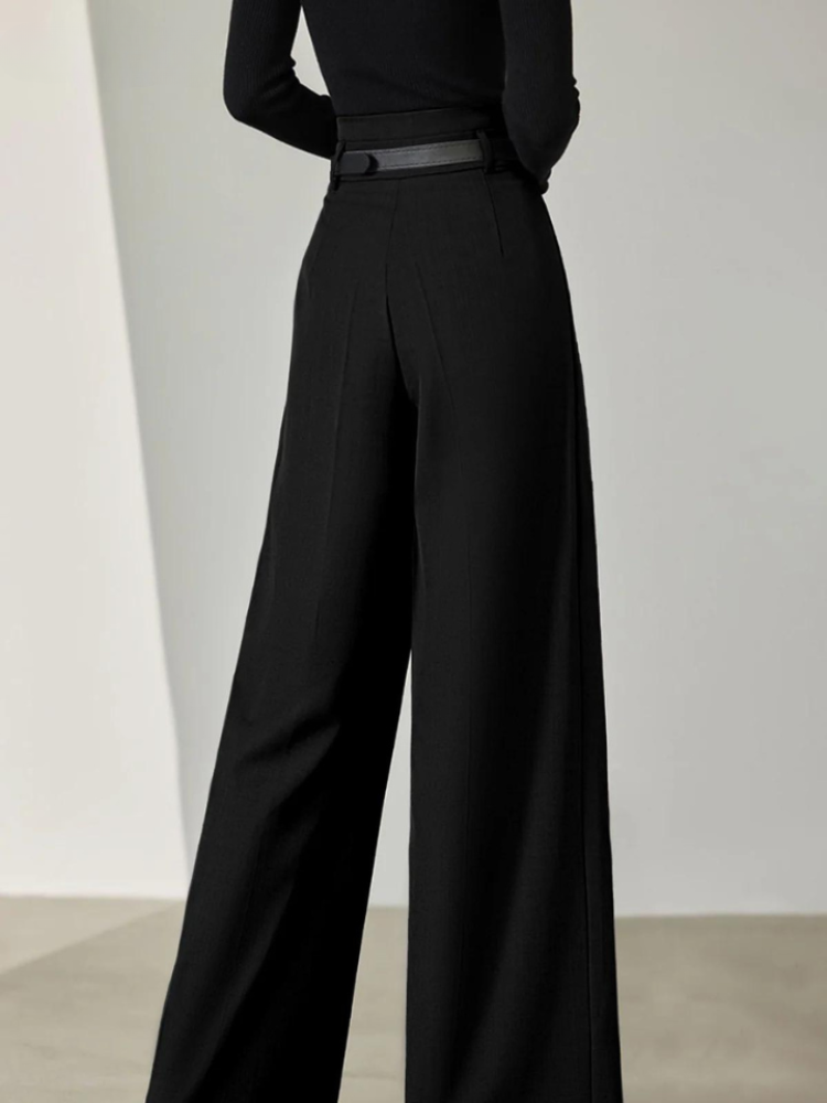 Damenhose Weitbein Hochgeschnitten Elegant