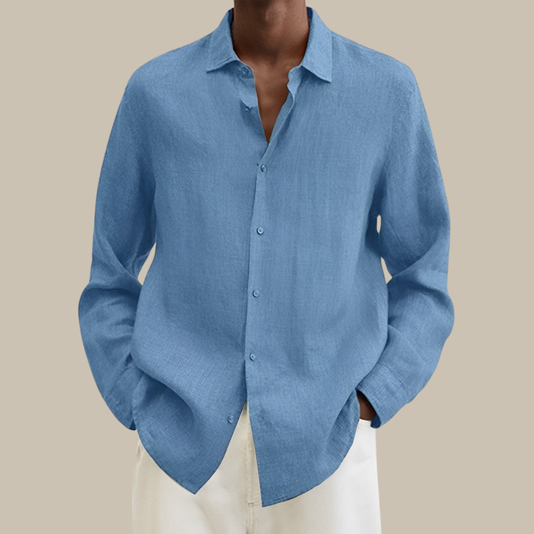Elegantes Herrenhemd Leinen Langarm Modern - BerlinGlamour