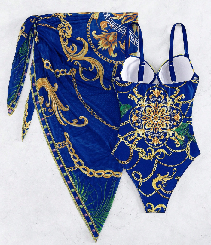 Badeanzug Set mit Strandrock Damen Bikini
