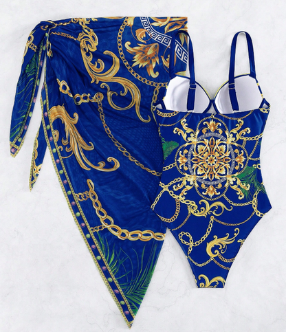 Badeanzug Set mit Strandrock Damen Bikini