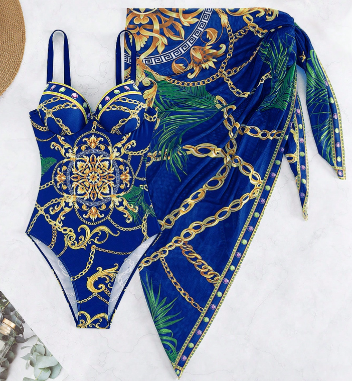 Badeanzug Set mit Strandrock Damen Bikini