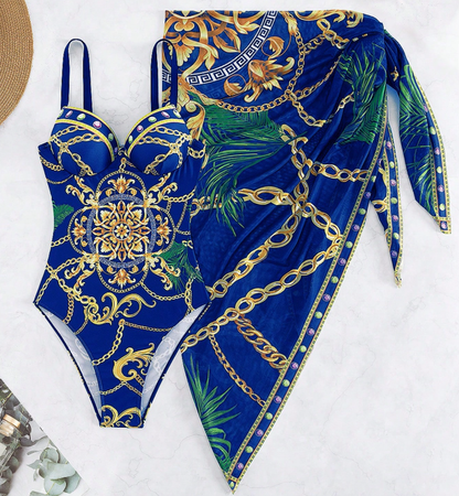 Badeanzug Set mit Strandrock Damen Bikini