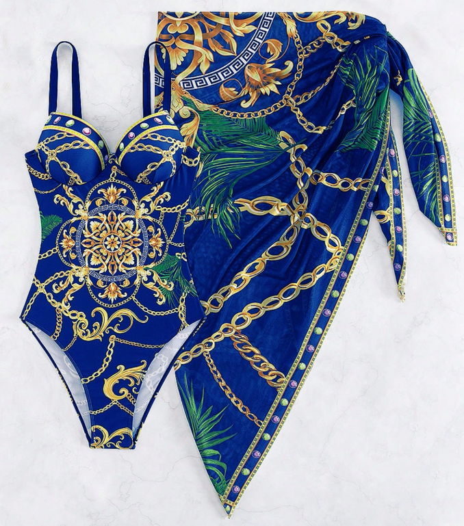 Badeanzug Set mit Strandrock Damen Bikini