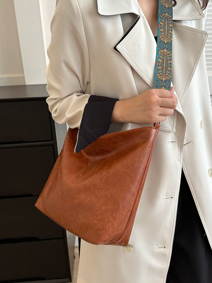 Stilvolle Damen Umhängetasche Modern Lederschwarz