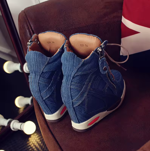 Damen Sneaker Keine Eile Wedges Hoch