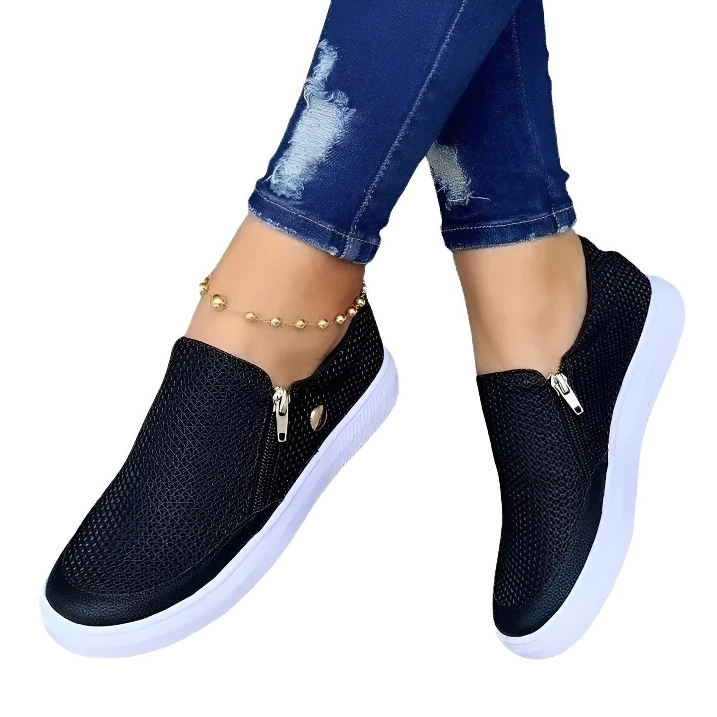 Damenschuhe Orthopädisch mit Reißverschluss Bequem - BerlinGlamour