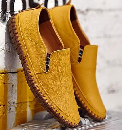 Orthopädische Schuhe | Fußgewölbeunterstützung | Ergonomisch | Schlupfschuhe | Herrenschuhe-Gelb-39-Chaps Herrenmode