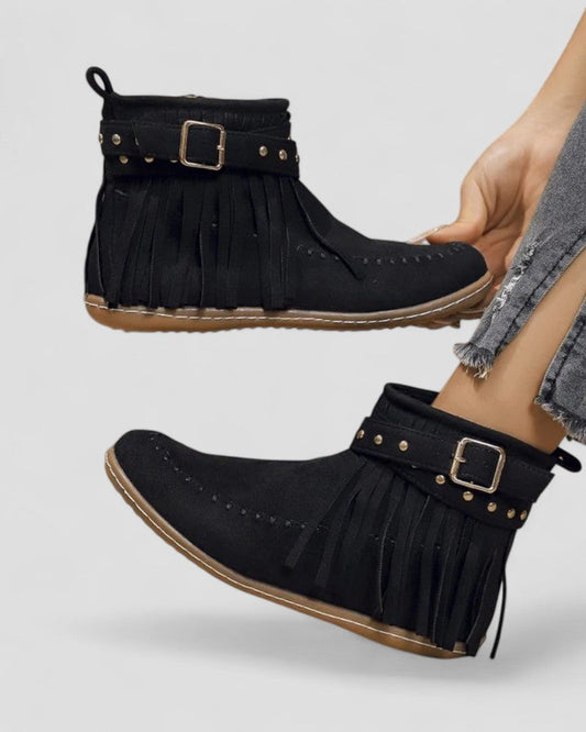 Orthopädische Fransenstiefeletten für Damen 0