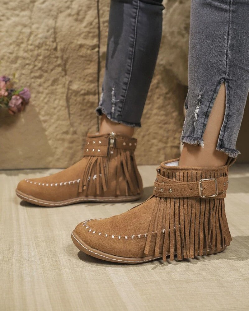 Orthopädische Fransenstiefeletten für Damen 4