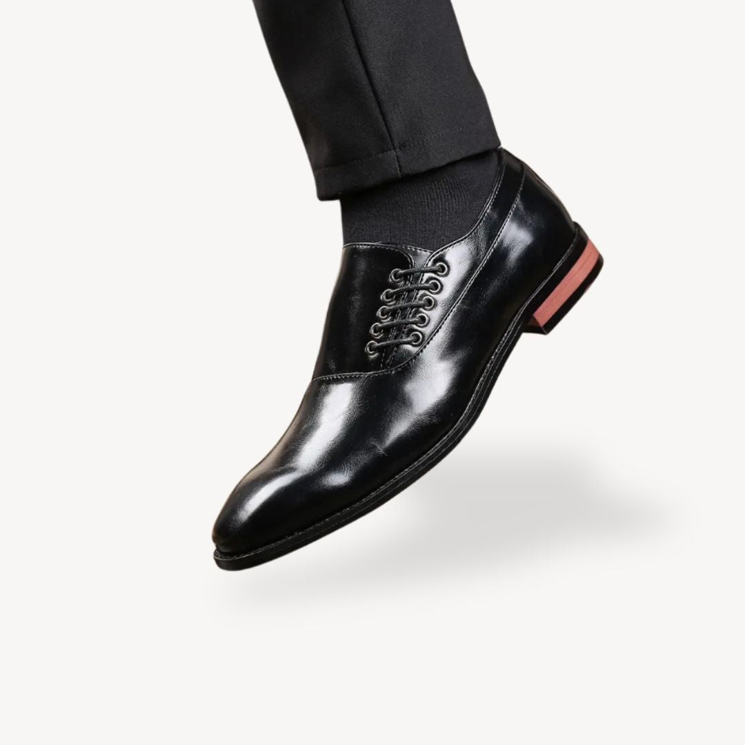 Orthopädische Herrenschuhe aus Leder mit seitlicher Schnürung | Loravelle 1