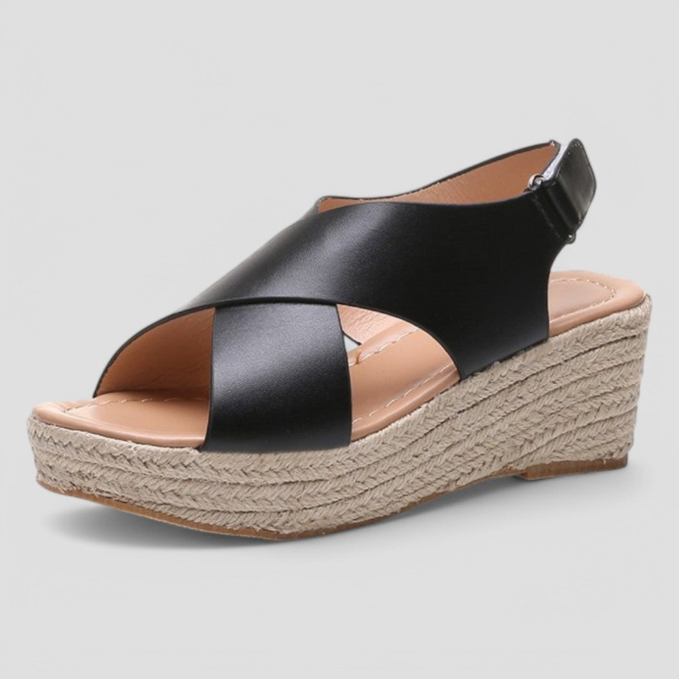 Orthopädische Keilsandalen mit stylischem Kreuzriemen 0