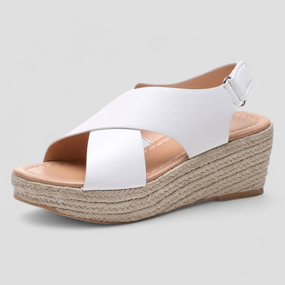 Orthopädische Keilsandalen mit stylischem Kreuzriemen 2