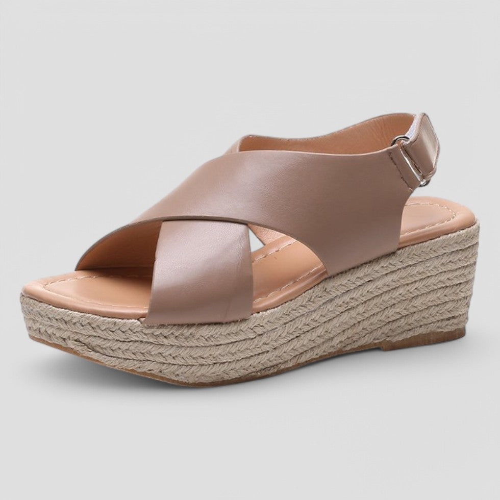 Orthopädische Keilsandalen mit stylischem Kreuzriemen 4