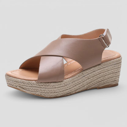 Orthopädische Keilsandalen mit stylischem Kreuzriemen 4