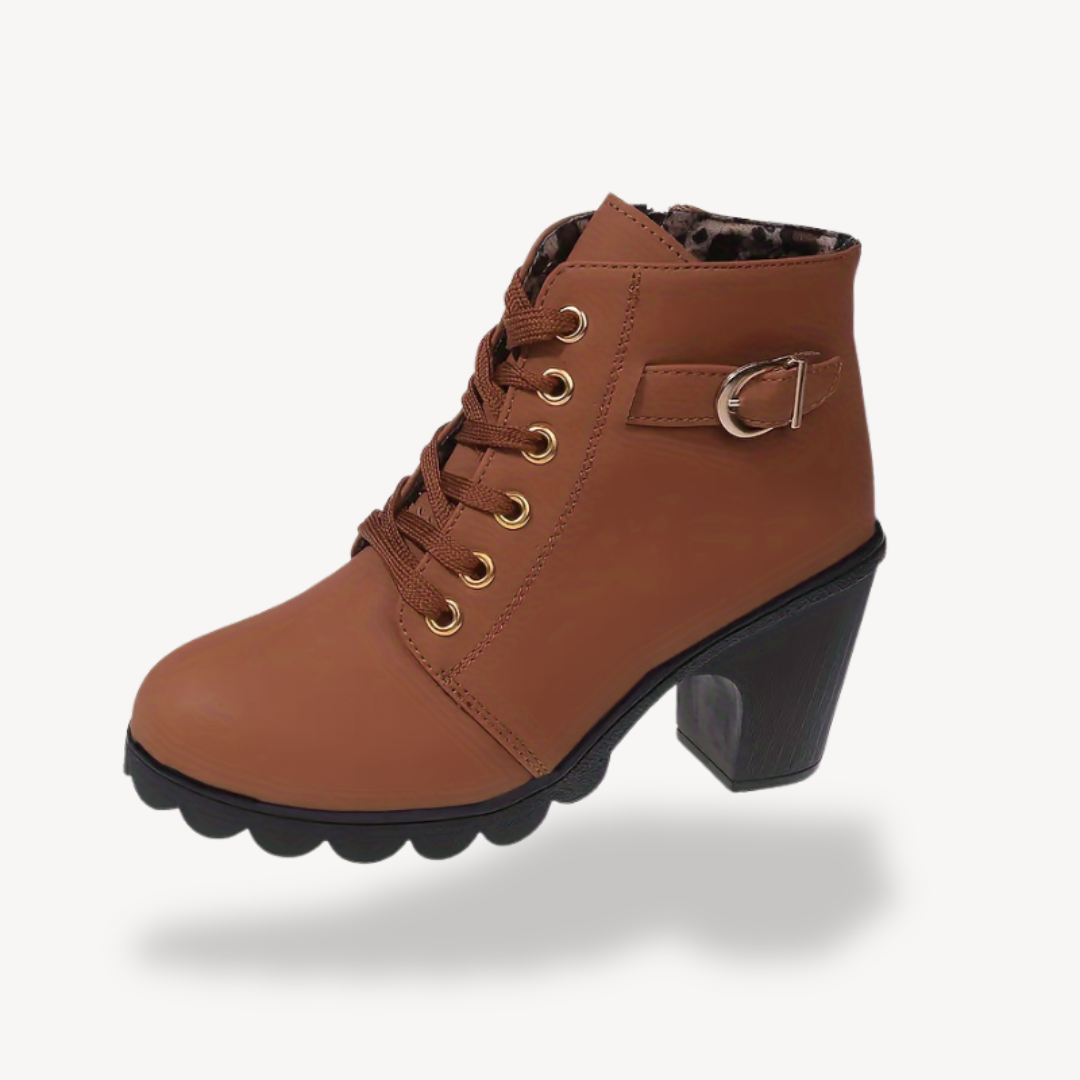 Orthopädische Schnürstiefeletten mit Absatz | Loravelle 2
