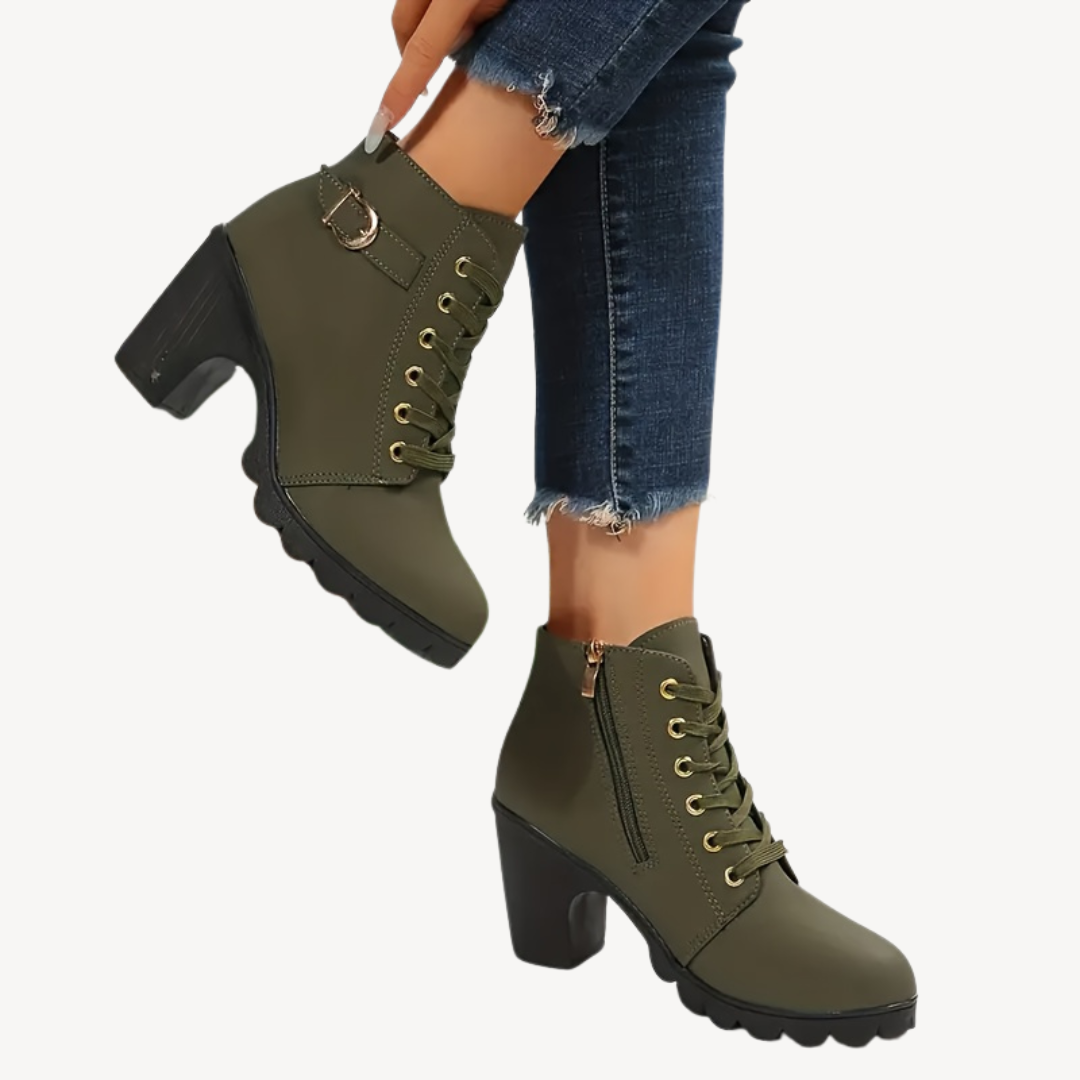 Orthopädische Schnürstiefeletten mit Absatz | Loravelle 3
