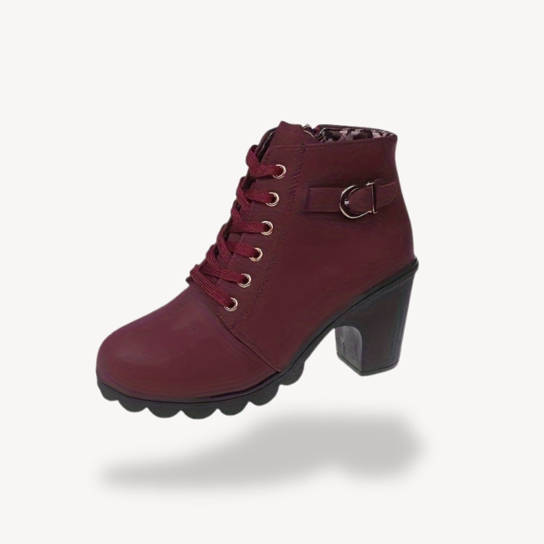 Orthopädische Schnürstiefeletten mit Absatz | Loravelle 4