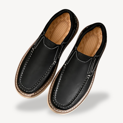 Orthopädische Slipper aus Leder für Herren | Loravelle 0