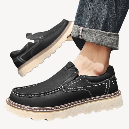 Orthopädische Slipper aus Leder für Herren | Loravelle 1