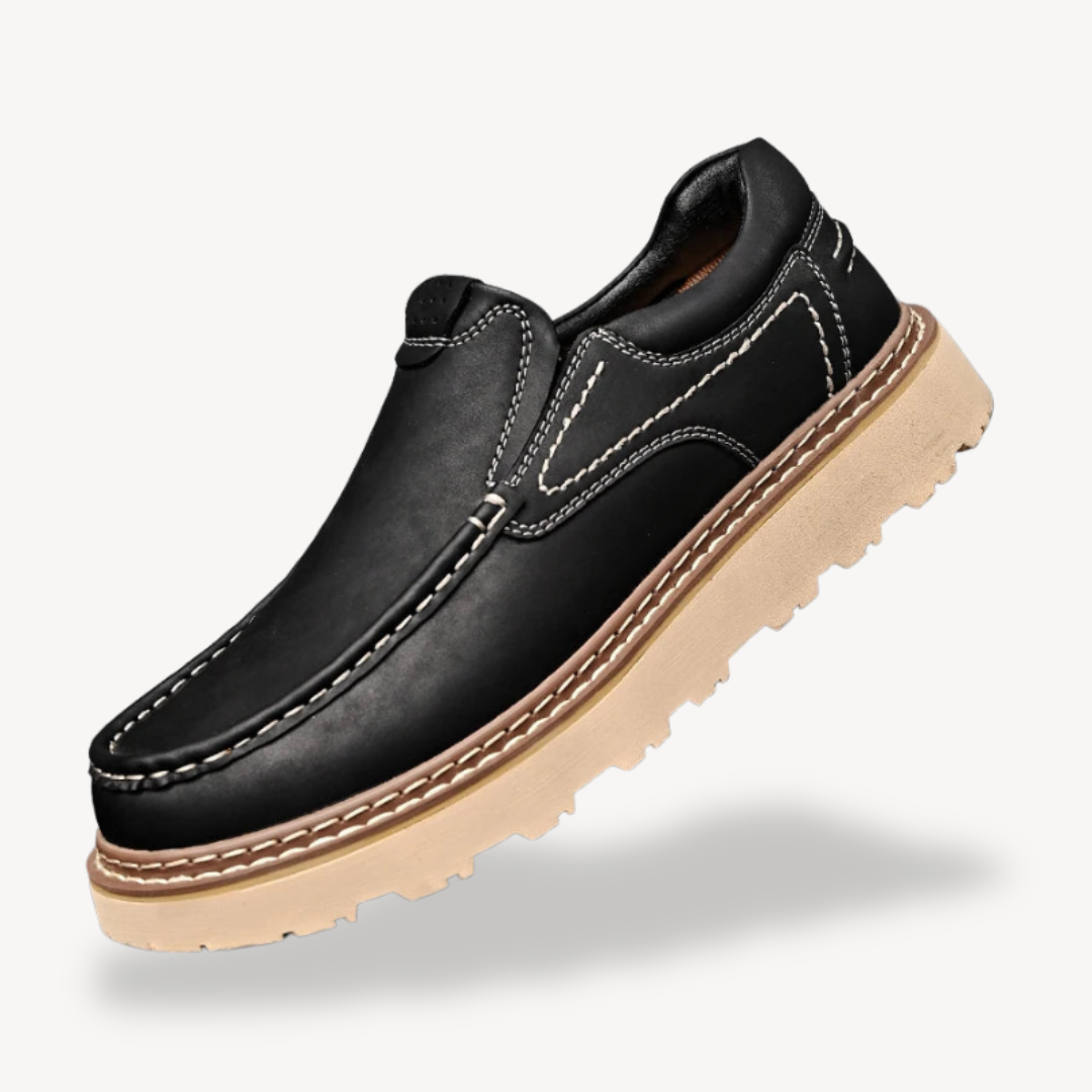 Orthopädische Slipper aus Leder für Herren | Loravelle 2