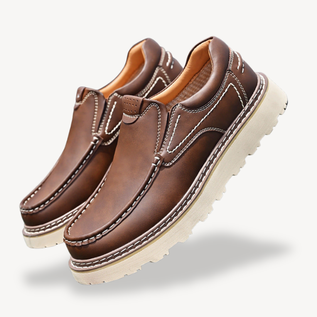 Orthopädische Slipper aus Leder für Herren | Loravelle 3