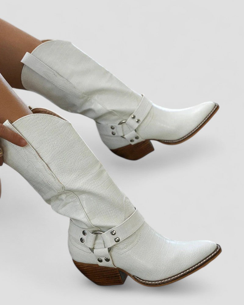 Orthopädische Western-Cowboystiefel mit Kuhmuster für Damen 3