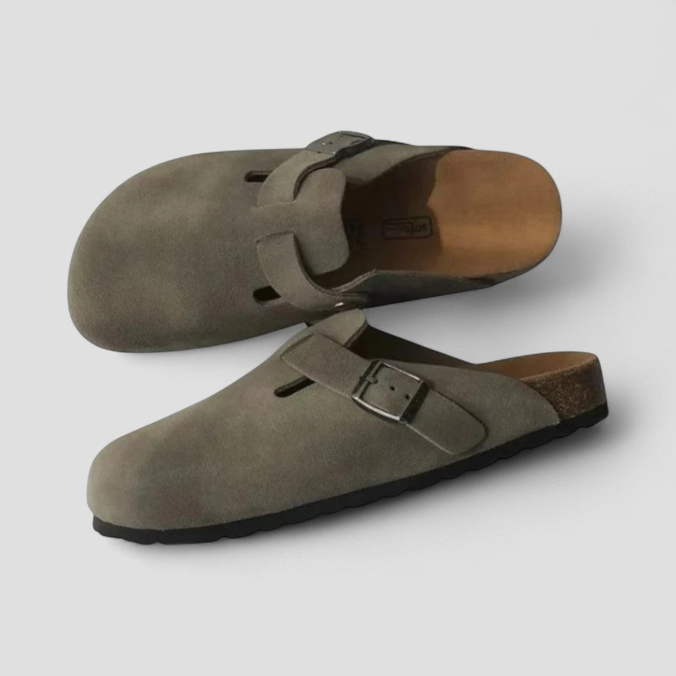 Orthopädische Wildlederclogs mit Schnallenriemenfutter 1