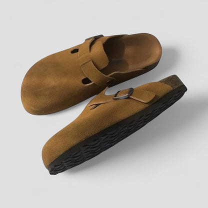 Orthopädische Wildlederclogs mit Schnallenriemenfutter 3
