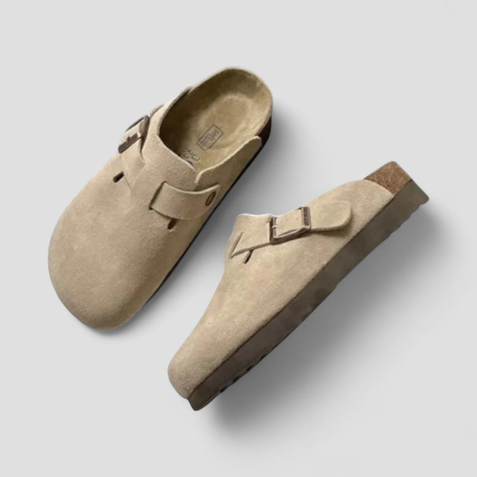Orthopädische Wildlederclogs mit Schnallenriemenfutter 4