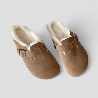 Orthopädische Wildlederclogs mit Schnallenriemenfutter 7