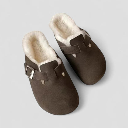 Orthopädische Wildlederclogs mit Schnallenriemenfutter 8
