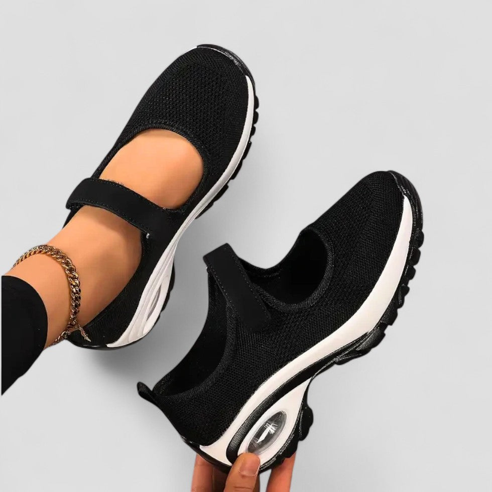 Orthopädische, atmungsaktive Wanderschuhe mit Klettverschluss für Damen 0