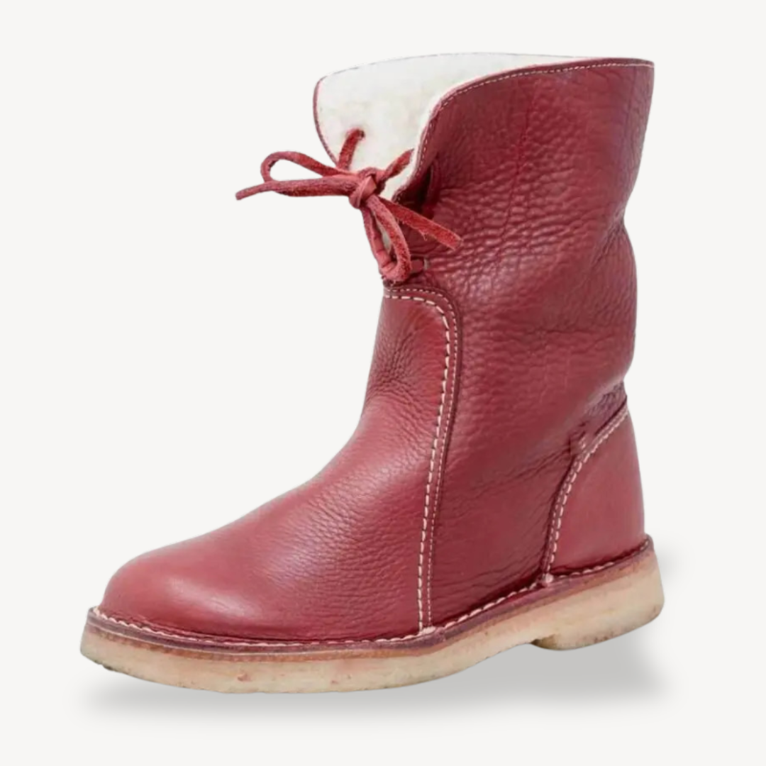 Orthopädische, verstellbare Lederstiefeletten mit Schnürung | Loravelle 0