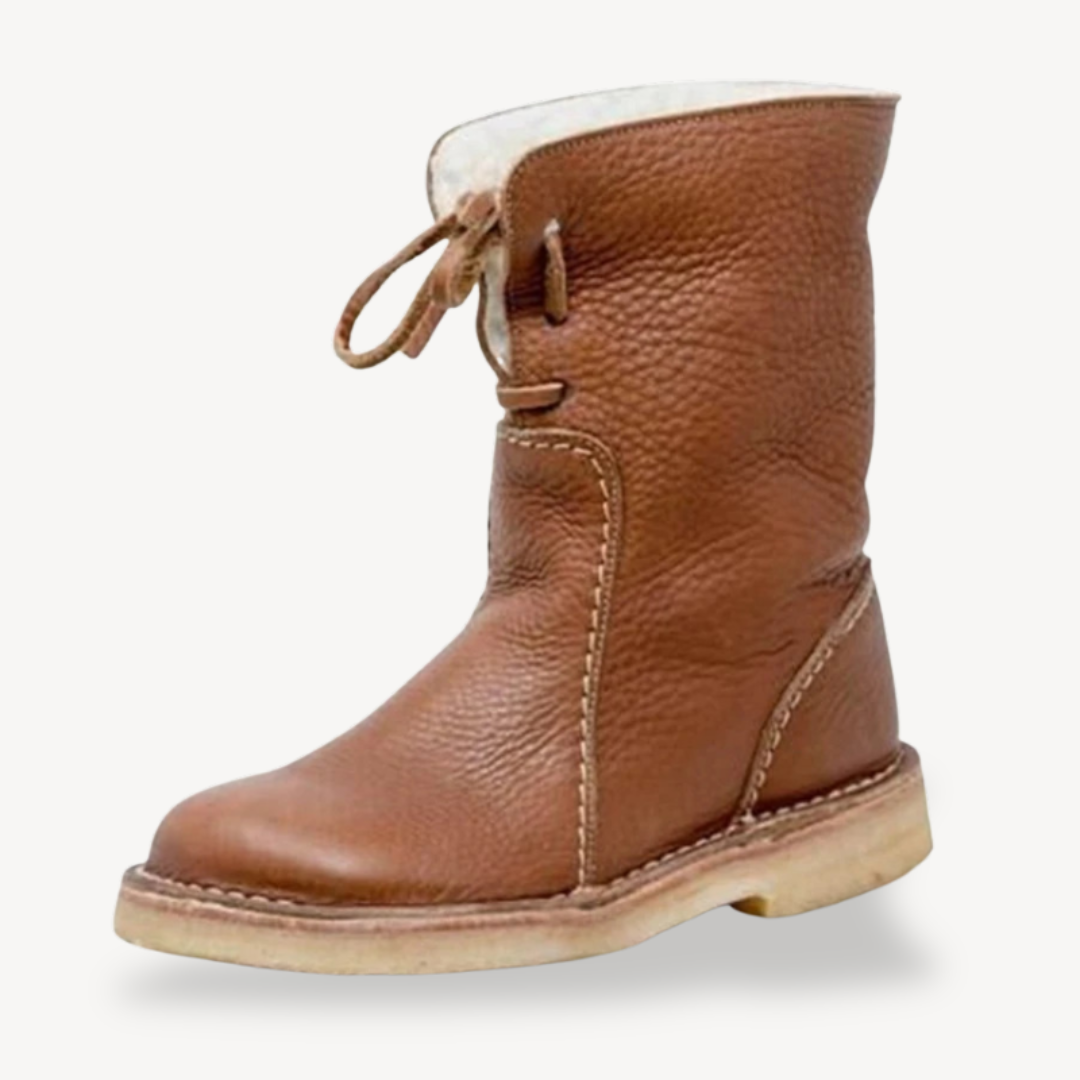 Orthopädische, verstellbare Lederstiefeletten mit Schnürung | Loravelle 1
