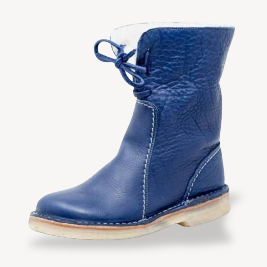Orthopädische, verstellbare Lederstiefeletten mit Schnürung | Loravelle 3