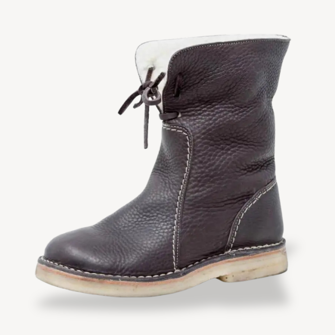Orthopädische, verstellbare Lederstiefeletten mit Schnürung | Loravelle 4