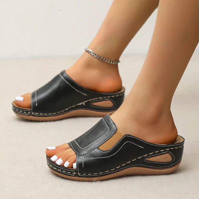 Damen Sandalen Wedge Orthopädisch Bequem Valentina - BerlinGlamour