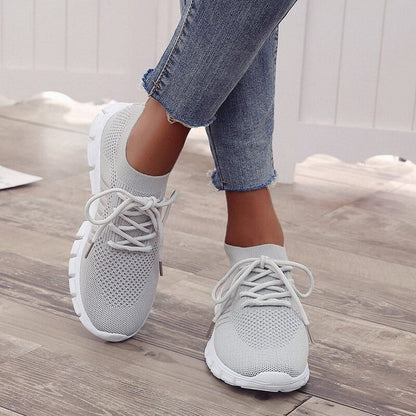 Damen Sneaker Mesh Bequem Slip On Schuhe