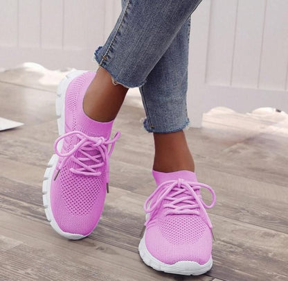 Damen Sneaker Mesh Bequem Slip On Schuhe